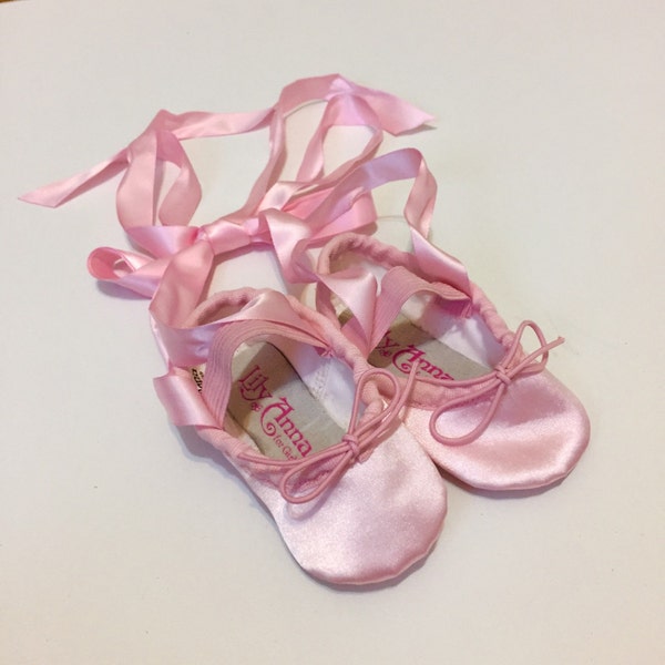 Baby Ballet Shoes Handmade Costume Pink Satin Slippers Nutcracker Ballerina Outfit Infant Toddler Children Girls First Birthday Photo Props