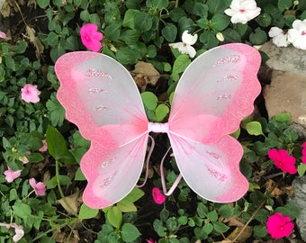 Fairy Wings Pink Butterfly Handmade Costume Kids  Large Small Newborn Baby Girl Photo Props Infant Toddler First Birthday Outfit Ideas