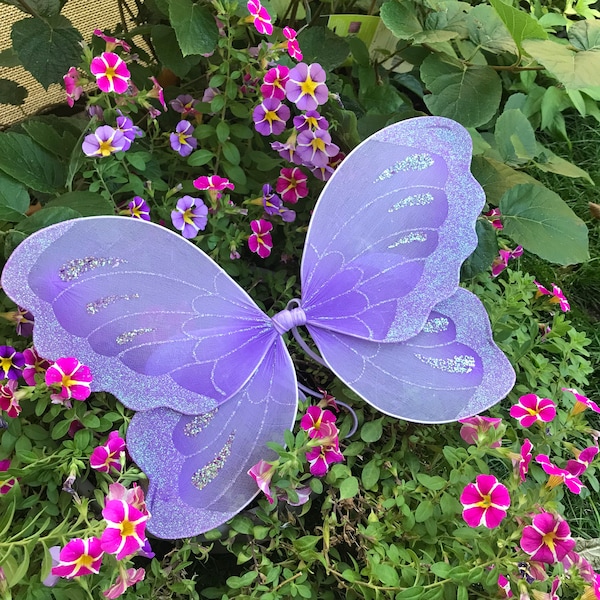 Lavender Butterfly Wings Purple Fairy Costume Toddler Child Girl Kids First Birthday Outfit Photo Prop Infant Newborn Baby Shower Gift Ideas