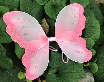 Pink Fairy Wings Pixie Handmade Costume Baby Girl Infant Newborn Toddler Gift Idea First Birthday 3 6 9 12 Month Outfit Photo Shoot Props