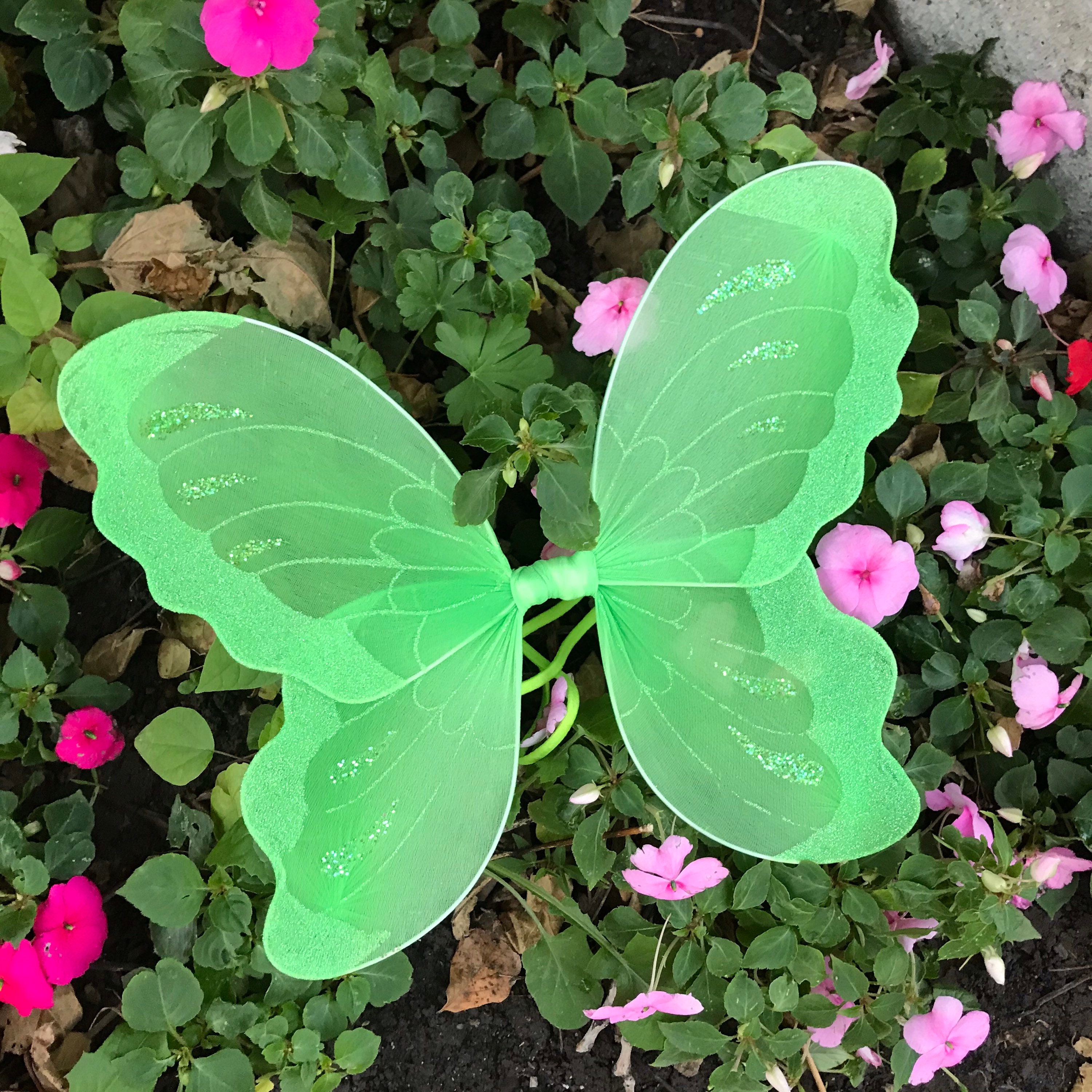 Tinkerbell Fairy Wings Toddler Kids Green Pixie Halloween Costume Newborn Baby Girl Gift Set First Birthday Cake Fairycore Photo Shoot Props