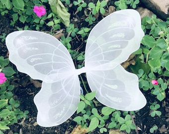 White Fairy Wings Kids Butterfly Costume Small Large Baby Girl Toddler Children Woodland Forest Pixie Angel Faerie 1st Birthday Party Outfit