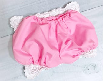 Pink Cotton Bloomers Infant Newborn Girl Baby Shower Gift Ideas Toddler Handmade Diaper Cover Under Dress First Birthday Outfit Photo Props