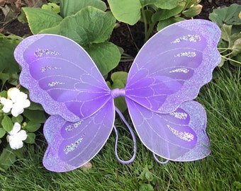 Lavender Fairy Wings Purple Butterfly Costume Baby Girl Toddler Child Kids  Handmade Pixie Princess Fantasy Cosplay Outfit Photo Props