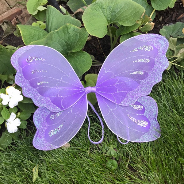 Lavender Fairy Wings Purple Butterfly Costume Baby Girl Toddler Child Kids  Handmade Pixie Princess Fantasy Cosplay Outfit Photo Props