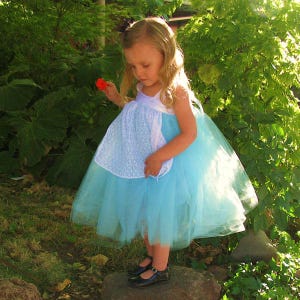 girls in white dresses with blue satin sashes Rosebuds 5123 size 10 White Long Ballgown Flower Girl Dress Satin Sash First Communion