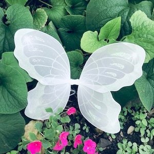 White Butterfly Wings Handmade Fairy Costume Baby Girls Toddler Kids Woodland Forest Pixie Outfit Photo Props First Birthday Party Gift Set
