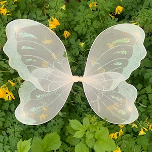 Ivory Fairy Wings Halloween Costume Small Large Handmade Butterfly Woodland Birthday Party Newborn Baby Girl Toddler Kids Tinkerbell Outfit