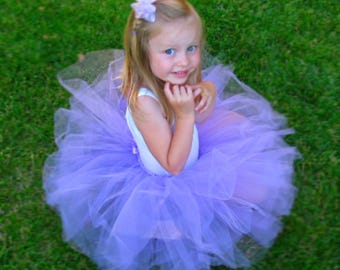 Lavender Purple Tutu Skirt Little Girls First Birthday Outfit Handmade Gifts Baby Toddler Child Photo Props Fairy Ballerina Dress Up Costume