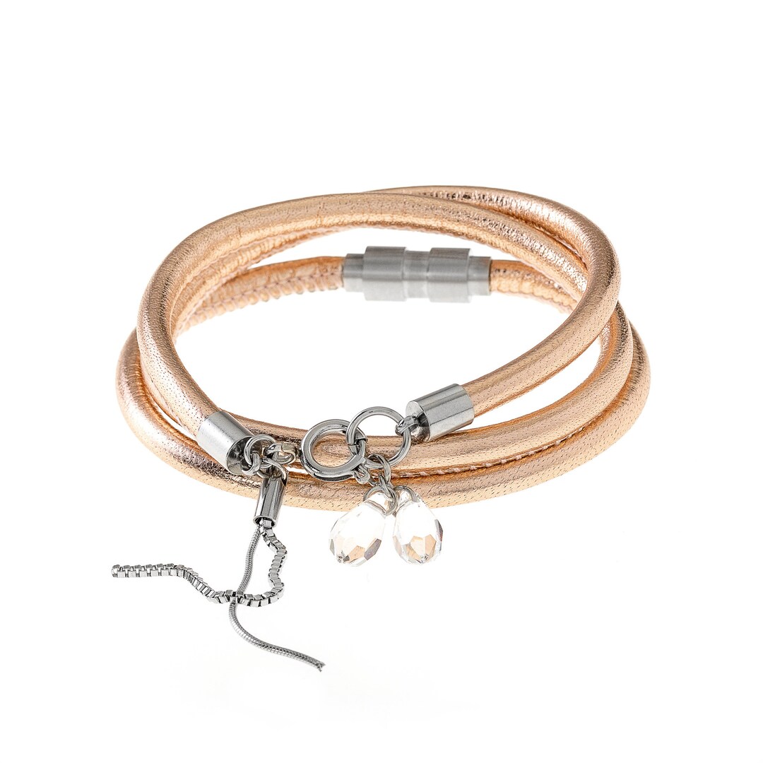 Rose Gold Leather Bracelet the Rose Gold Leather Bracelet for