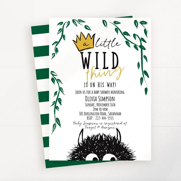 Where the Wild Things Are Invitations Etsy