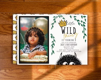 Wild One Birthday Boy | Wild Thing | Wild One Invitation & Photograph | Wild One Birthday Party | Template | WT