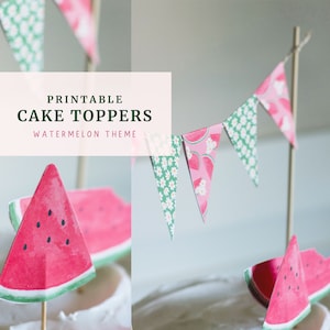 Watermelon Theme Cake Toppers | Birthday or Shower | Party Decor | Printable PDF Instant Download
