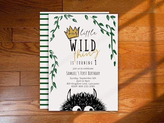 Wild ONE Invitation Template | Printable First Birthday Invitation | Instant Download | Editable PDF | Wild One Birthday Party | WT