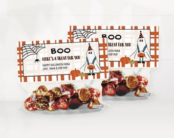 Editable Halloween Treat Bag Topper | Trick or Treat Party Favor Label | Boo Halloween Shower | Halloween Birthday Party | Costume Party