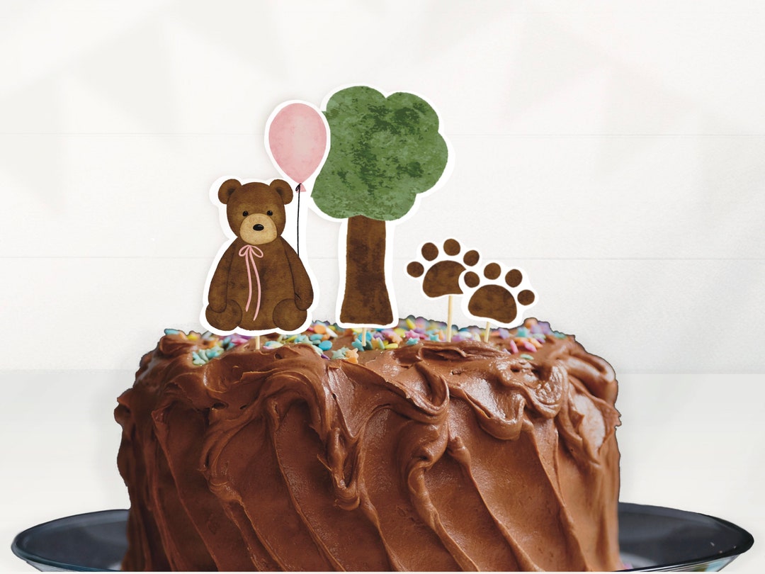 Teddy Bear Picnic Theme Cake Toppers Birthday or Baby Shower Etsy