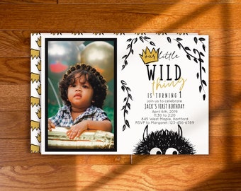Invitación Wild Thing Wild One / EDITABLE / Fiesta de cumpleaños Wild One / Plantilla / 1er, 2do, 3er cumpleaños / WT