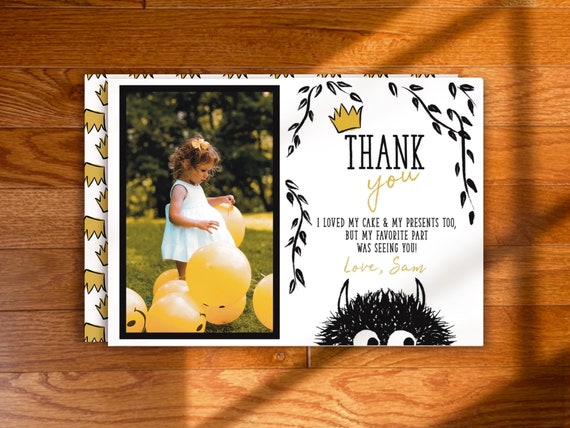 Wild Thing Thank you Card | Photo Thank You | Wild One Thank You | Wild Thing Editable Thank You Card | WTT