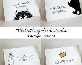 Where the Wild Things Are Food Tents | Wild Thing Party | Wild One Birthday | Editable Food Tents | INSTANT DOWNLOAD | WT