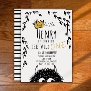 Wild ONE Invitation Template | Printable First Birthday Invitation | Instant Download | Editable PDF | Wild One Birthday Party | WT