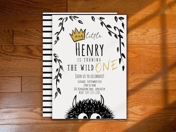 Wild ONE Invitation Template | Printable First Birthday Invitation | Instant Download | Editable PDF | Wild One Birthday Party | WT