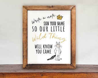 Wild Thing Decor | Guest Book Printable | Wild Things Birthday | Wild Things Printable Poster | Birthday Decor | Instant Download | WT