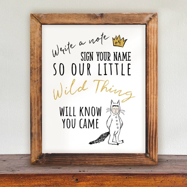 Wild Thing Decor | Guest Book Printable | Wild Things Birthday | Wild Things Printable Poster | Birthday Decor | Instant Download | WT