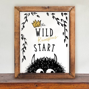 Wild Thing Decor | Let the Wild Rumpus Start | Wild Things Birthday | Wild Things Printable Poster | Birthday Decor | WT