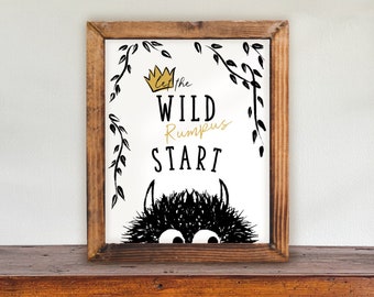 Wild Thing Decor | Let the Wild Rumpus Start | Wild Things Birthday | Wild Things Printable Poster | Birthday Decor | WT