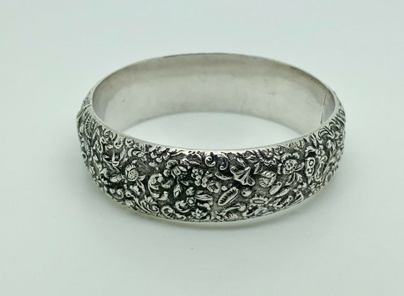 Rare Antique Chinese Export Sterling Silver Detai… - image 1
