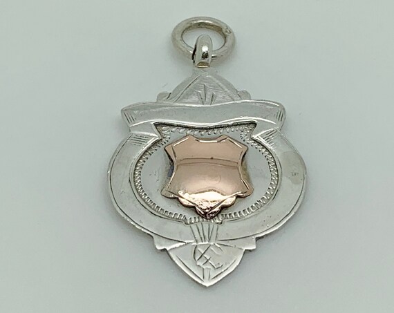 Antique 1923 Sterling Silver Gold Blank Unengrave… - image 1