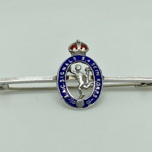 TLM WWI Sterling Silver Enamel SAC South Africa Corps Signals Sweetheart Brooch