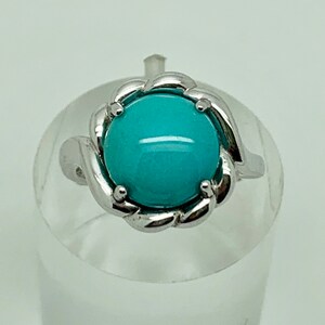 Designer Elisabeth Ashlie/Ross Simons Modern Sterling Silver Turquoise Band Ring SMALL Size I 1/2 - US Size 4.5