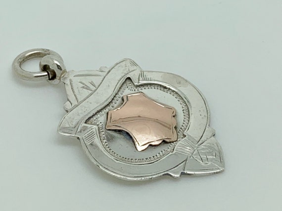 Antique 1923 Sterling Silver Gold Blank Unengrave… - image 3
