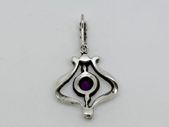 Antique Victorian Solid Silver Amethyst Clear Pas… - image 5