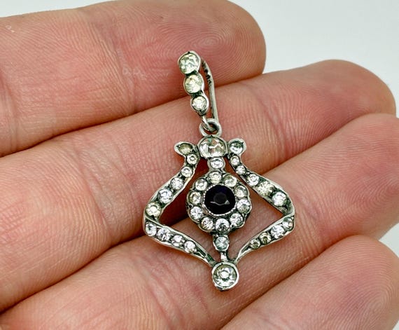 Antique Victorian Solid Silver Amethyst Clear Pas… - image 6