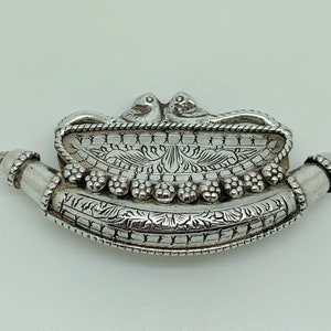Antique Solid Silver Unusual Rajasthan Detailed Heavy Perfume Oil Flask Bottle