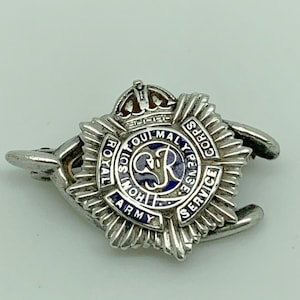 WWII Sterling Silver Royal Army Service Corps Lucky Wishbone Sweetheart Brooch