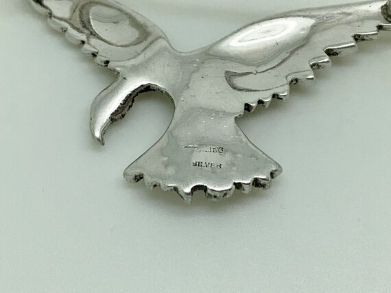 Antique Art Deco Sterling Silver Marcasite Eagle … - image 6