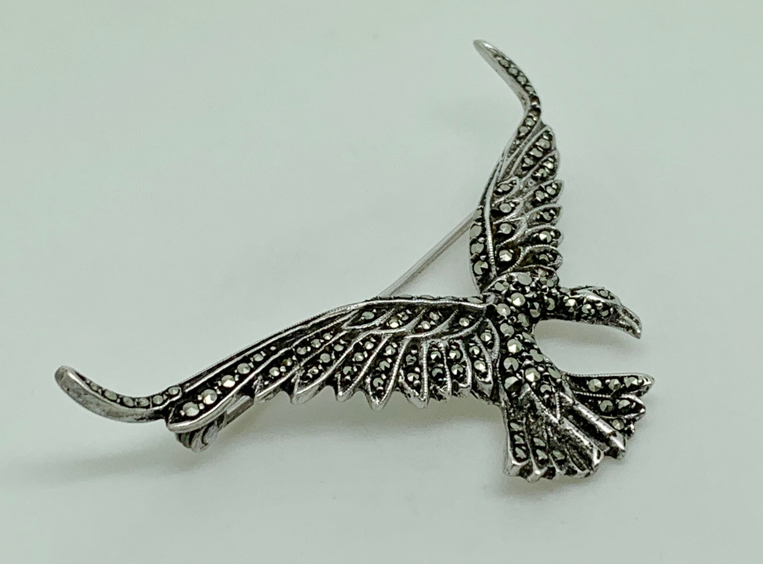 BROCHE ANCIENNE OISEAUX et Noeud Art Nouveau Argent 1900 EUR 35,00 - FR
