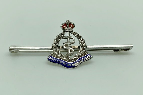 TLM WWI WWII Sterling Silver Enamel Royal Army Medical Corps Sweetheart Brooch Etsy