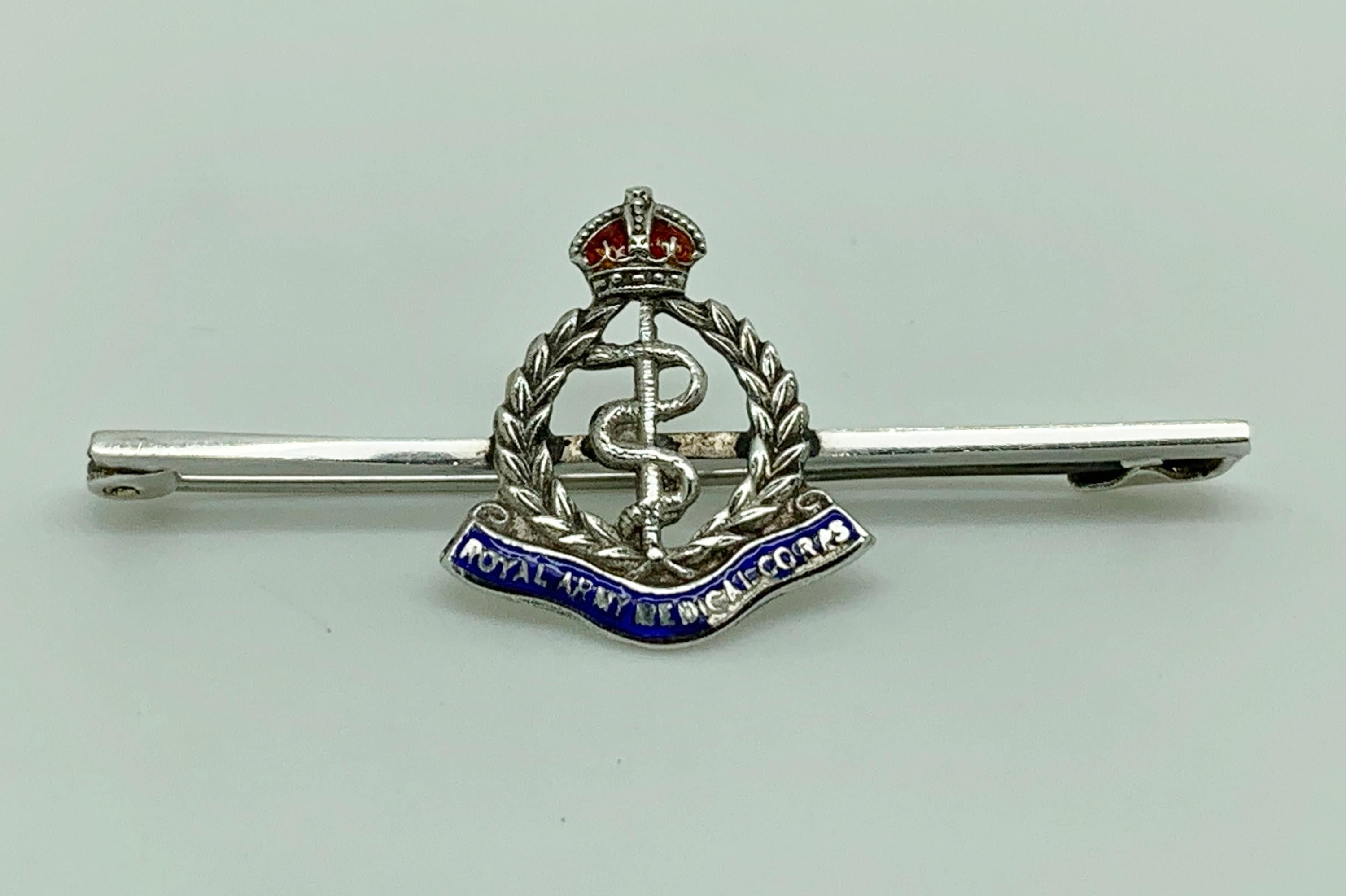 TLM WWI/WWII Sterling Silver Enamel Royal Army Medical Corps - Main Image