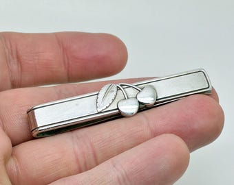Georg Jensen Vintage Sterling Silber Cherry Heering Design Krawattenklammer
