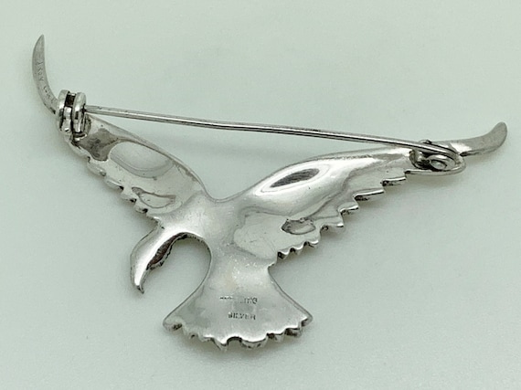 Antique Art Deco Sterling Silver Marcasite Eagle … - image 5