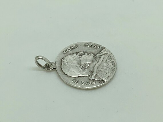 Vintage Italian 800 Solid Silver Pope PIUS XI Med… - image 3