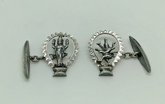 Vintage Anglo Indian Sterling Silver Shiva Hindu … - image 2