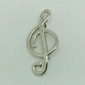 Vintage Sterling Silber Violinschlüssel Note Brosche