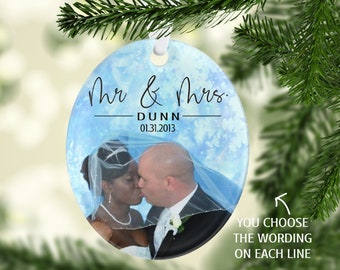 Personalized Christmas Married “Glass-Like” Shatterproof Acrylic Christmas Ornament - Tree - Engaged Ornament - Anniversary Ornament