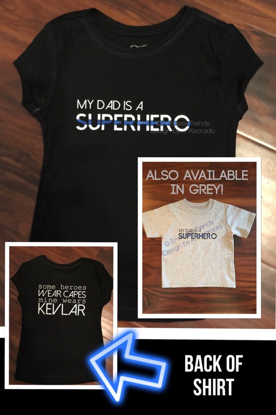thin blue line superhero shirt