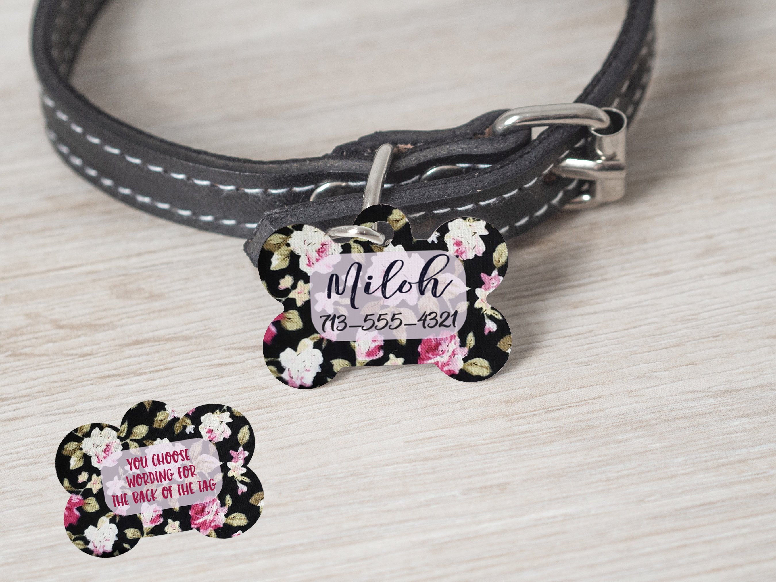 flower shaped dog tag